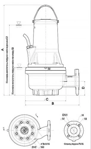 Насос фекальный DAB FKV 80 15.4 погружной, корпус - чугун, мощность - 1.5кВт, напор - 9.5м, производительность - 1200л/мин, 380В