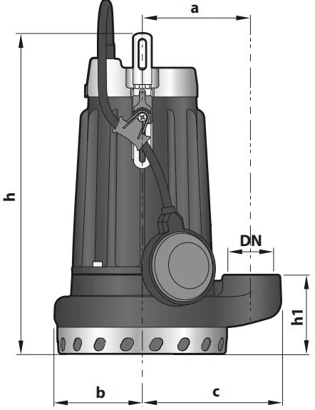 Насос дренажный Pedrollo DC42 погружной, корпус - чугун, мощность - 1.5кВт, напор - 31м, производительность - 500л/мин, 380В