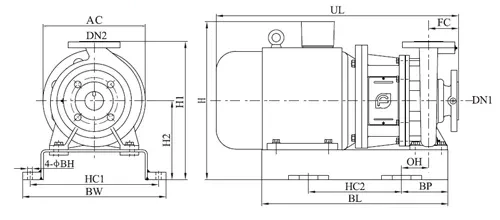 Насос консольно-моноблочный CNP NISF125-100-250/15SWF поверхностный, корпус - нержавеющая сталь, мощность - 15кВт, напор - 25м, производительность - 1666л/мин, 380В