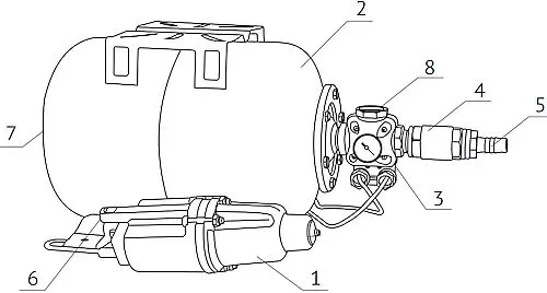 Насосная станция Unipump АКВАРОБОТ М 24-15 Н погружная, корпус - алюминий, мощность - 0.245кВт, напор - 75м, производительность - 26л/мин, 220В, забор воды – нижний, длина электрокабеля - 15м, объем гидроаккумулятора - 24л, 11954