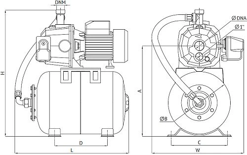 Насосная станция Unipump AUTO DP 750 поверхностная, корпус - чугун, мощность - 0.75кВт, напор - 40м, производительность - 40л/мин, 220В, объем гидроаккумулятора - 24л Насосная станция Unipump AUTO DP 750 поверхностная, корпус - чугун, мощность - 0.75кВт, напор - 40м, производительность - 40л/мин, 220В, объем гидроаккумулятора - 24л