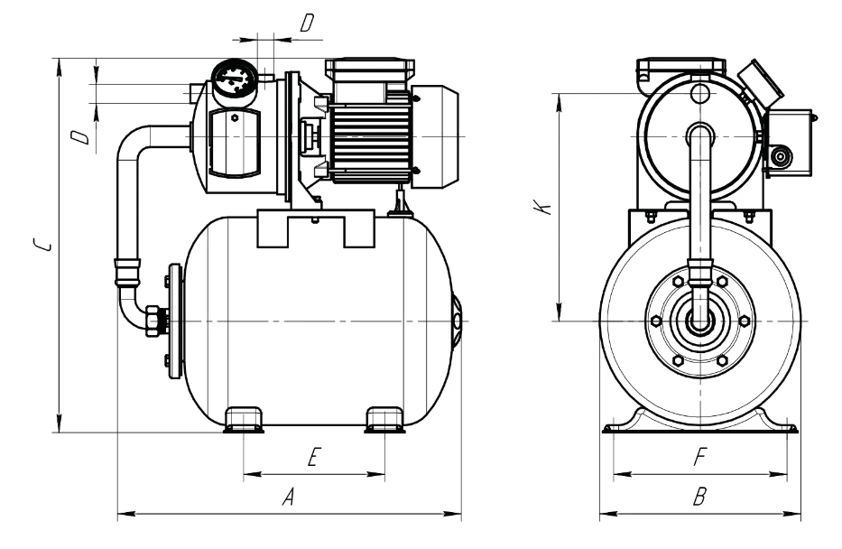 Насосная станция AQUALINK AS CS-42/70-24 поверхностная, корпус - сталь, мощность - 1.1кВт, напор - 42м, производительность - 70л/мин, 220В