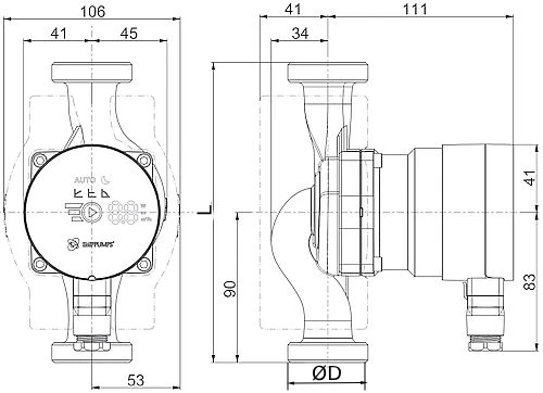 Насос циркуляционный IMP PUMPS NMT SAN MINI PRO 25/80-180 поверхностный, корпус - бронза, мощность - 0.05кВт, напор - 8.2м, производительность - 73л/мин, 220В