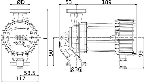 Насос циркуляционный IMP PUMPS NMT SAN SMART 25/60-180 поверхностный, корпус - бронза, мощность - 0.11кВт, напор - 6.2м, производительность - 165л/мин, 220В