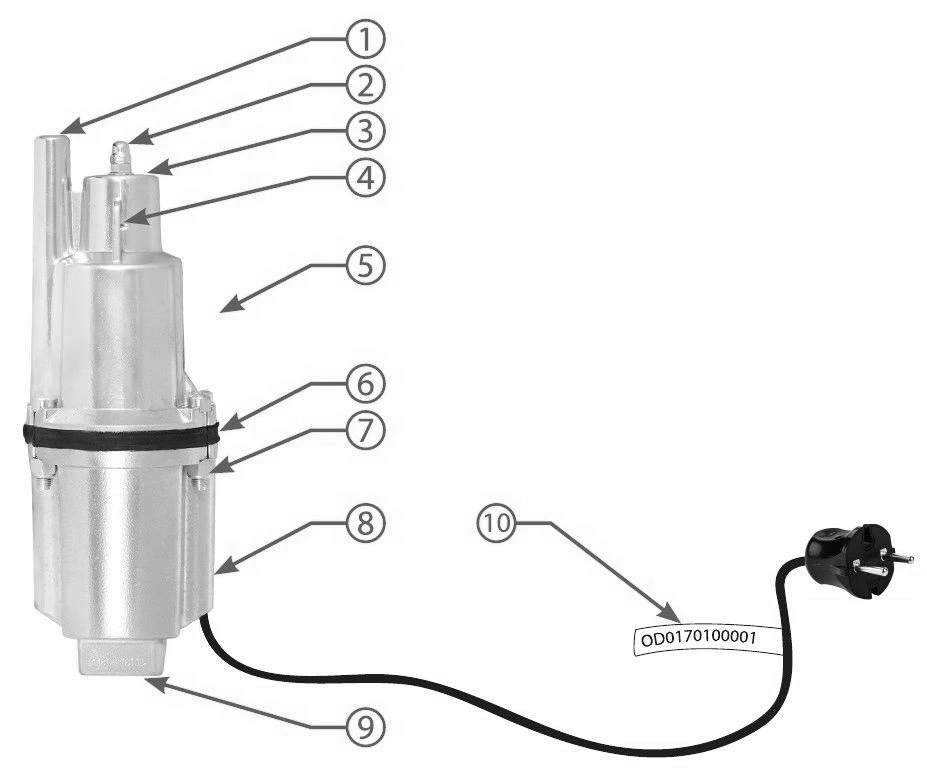 Насос колодезный Jemix XVM 60 T/15 погружной, корпус - алюминий, мощность - 0.25кВт, напор - 60м, производительность - 20л/мин, 220В
