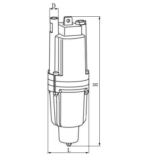 Насос вибрационный Unipump Бавленец-2 БВ-0.24-40-У5 погружной, корпус - алюминий, мощность - 0.49кВт, напор - 75м, производительность - 33л/мин, 220В, длина кабеля - 20м, 27316