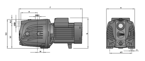 Насосная станция Pedrollo JSWm 1BX-CL24 поверхностная, корпус - чугун, мощность - 0.48кВт, напор - 37м, производительность - 60л/мин, 220В