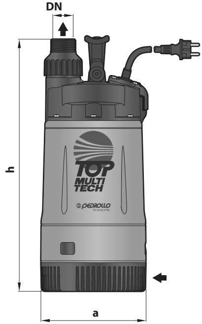Насос колодезный Pedrollo TOP MULTI TECH 4 погружной, корпус - технополимер, мощность - 0.75кВт, напор - 52м, производительность - 80л/мин, 220В