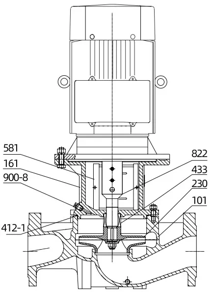 Насос циркуляционный Native IPN 100/135-5.5/2 поверхностный, корпус - чугун, мощность - 5.5кВт, 380В, число полюсов электродвигателя - 2