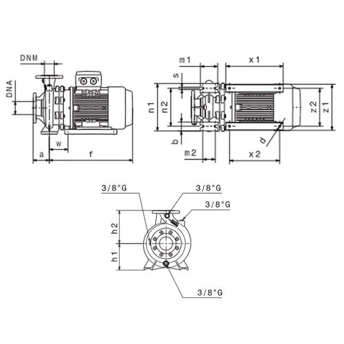 Насос консольно-моноблочный SAER IR65-200B поверхностный, корпус - чугун, мощность - 18.5кВт, напор - 47.9м, производительность - 2333л/мин