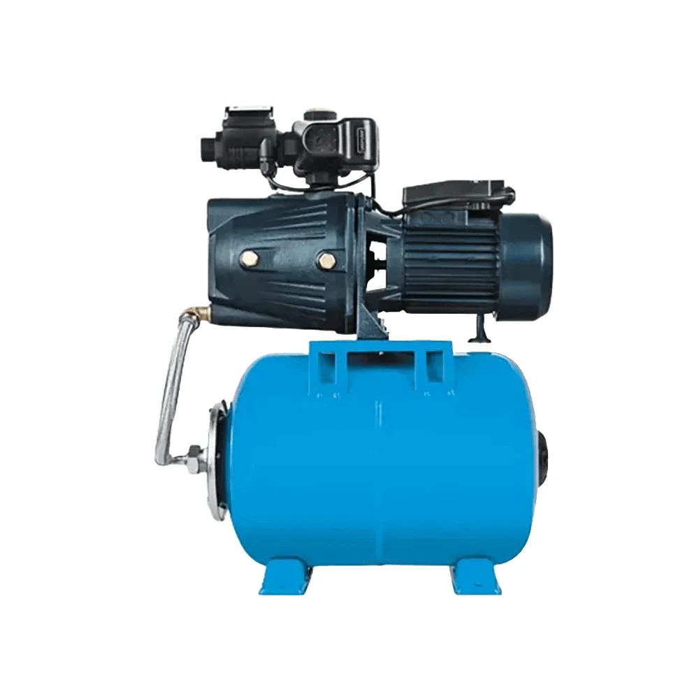 Насосная станция Unipump АКВАРОБОТ JET 80 L поверхностная, корпус - чугун, мощность - 0.6кВт, напор - 38м, производительность - 50л/мин, 220В, объем гидроаккумулятора - 24л