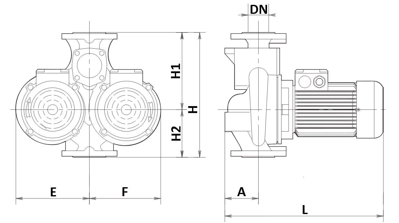 Насос циркуляционный IMP PUMPS CLD 100-105/4/2.2A поверхностный, корпус - чугун, мощность - 2.2кВт, напор - 10м, производительность - 1500л/мин, 220/380В