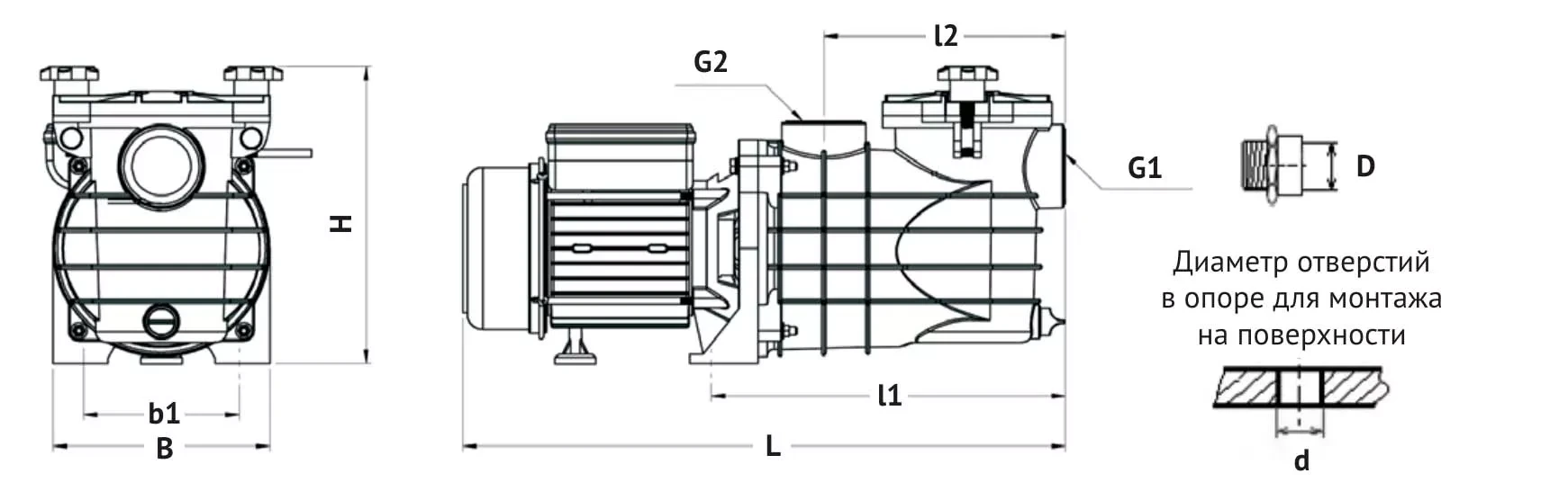 Насос центробежный Unipump JET POOL HCP 180 поверхностный, корпус - пластик, мощность - 0.18кВт, напор - 7м, производительность - 130л/мин, 220В
